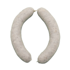 Ein Paar grobe Pfälzer Bratwurst, gebrüht