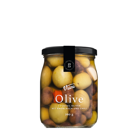 Oliven Cocktail in Knoblauch und Chili