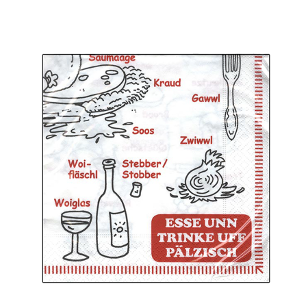 Servietten - Pälzer Esse und Drinke -